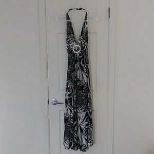 Black and White Halter Dress